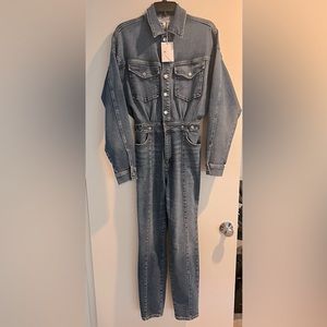Good American Denim Long sleeve Jumpsuit NWT